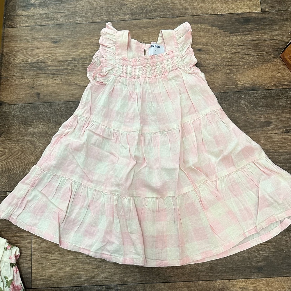 Pink and white dress